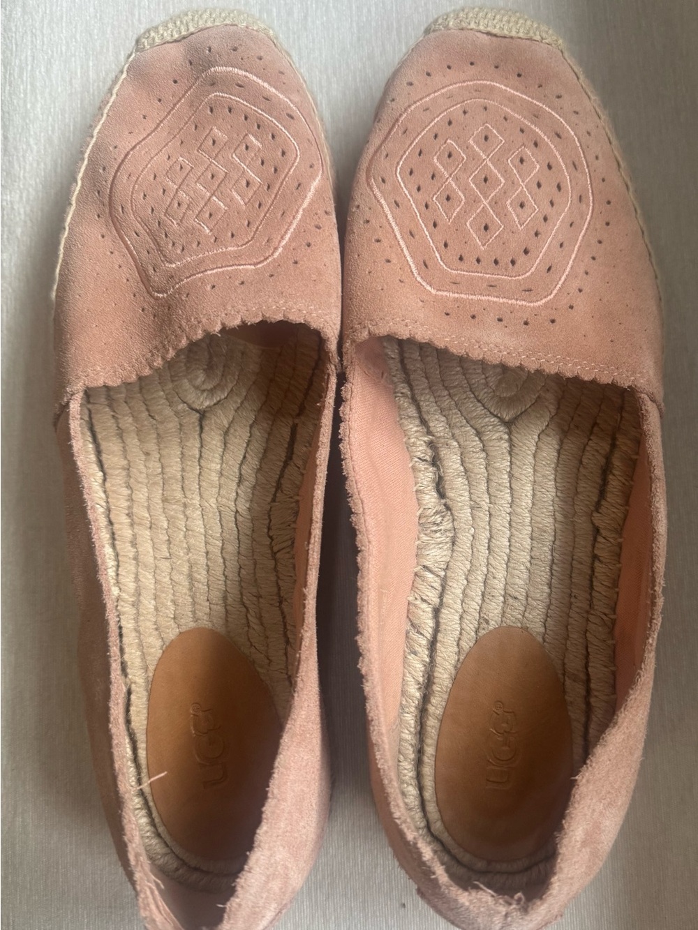 UGG Pink Suede Espadrille Flats